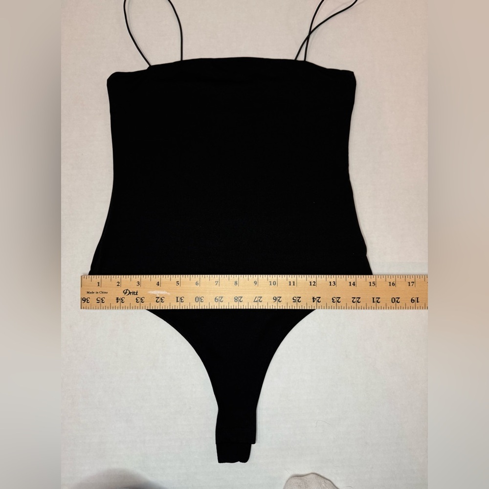 H&M Bodysuit Extra Narrow Shoulder Straps Black Size S - Picture 6 of 8
